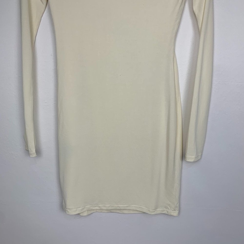 NWT Camila Coelho Ceilo Mini Long Sleeve Bodycon Dress Creme Ivory White XS - Picture 9 of 11